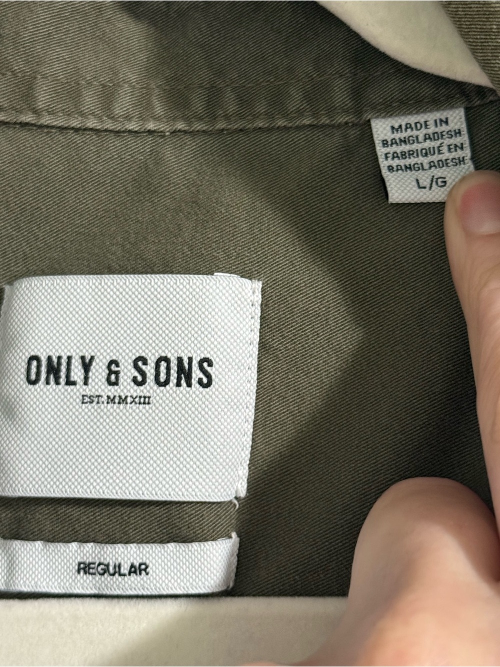 88. ONLY & SONS Olive Green Tencel Button-Up Shirt Jacket
